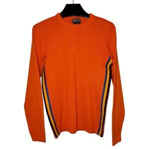 Vintage Meister Knit Sweater Women's L Rainbow Stripe Ribbed Crewneck Pullover